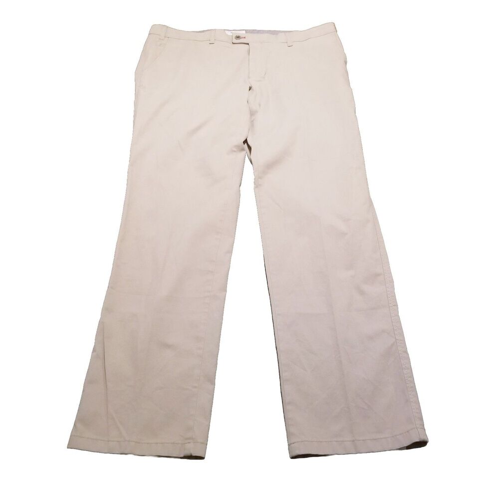 Brax Evans Pants Men's Size 40x34 Khaki Luxury Chino Stretch Kapok (40x33.5)